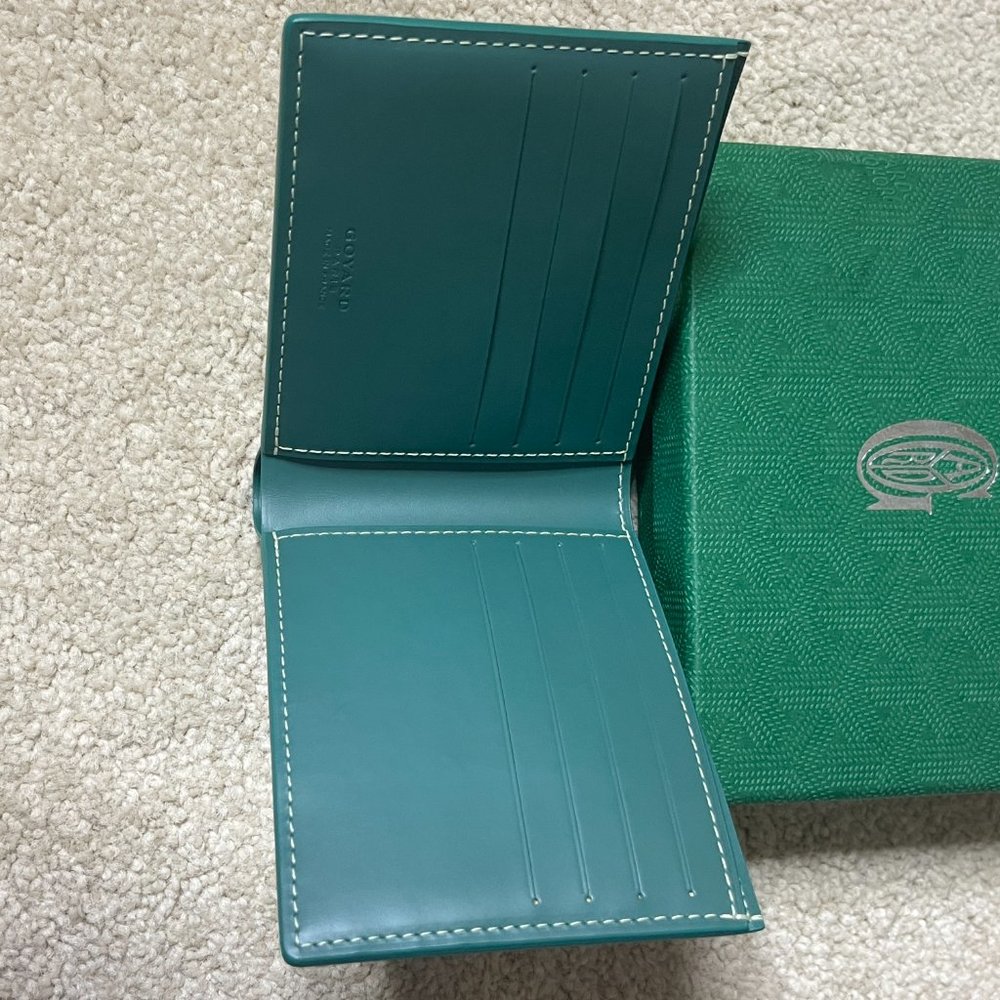 New Goyard Bi Fold Victoire Full Size Wallet - Coveted Green Canvas - Picture 10 of 14